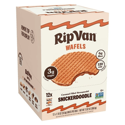 Rip Van Low Sugar Snickerdoodle Wafels, 4 x 12 x 1.16 oz Case - DOT product image 4