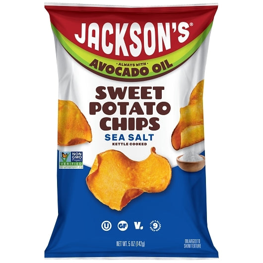 Jackson's Sea Salt Sweet Potato Chips In Avocado Oil Case, 12 x 5 oz Case - Snacks