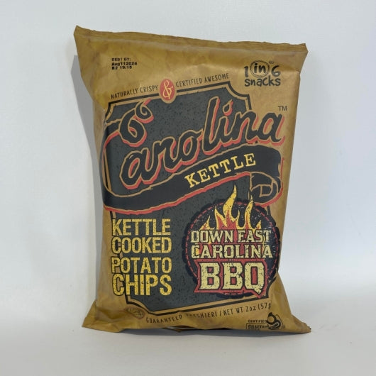 Carolina Kettle Down East Carolina Bbq Flavored Kettle Chips, 20 x 2 oz Case - Snacks