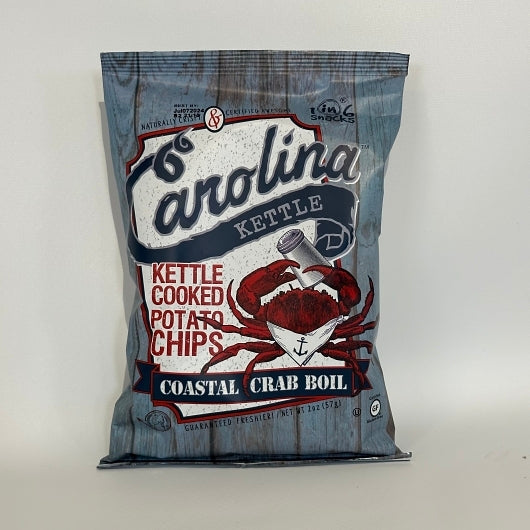 Carolina Kettle Coastal Crab Boil Flavored Kettle Chips, 20 x 2 oz Case - Snacks