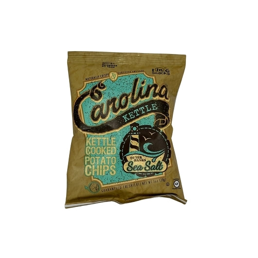 Carolina Kettle Sea Salt Flavored Kettle Chips, 28 x 1 oz Case - Snacks