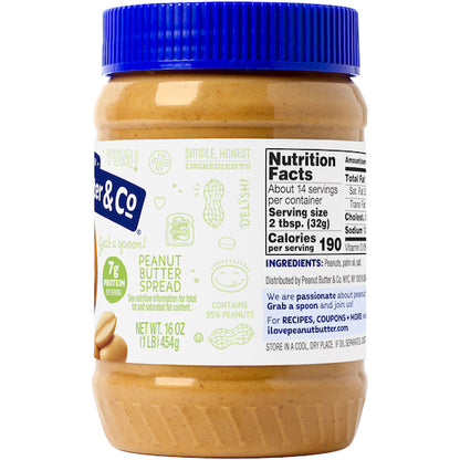 Peanut Butter & Co All Natural Simply Smooth Peanut Butter Spread, 6 x 16 oz Case - DOT product image 4