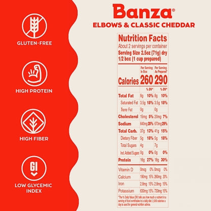 Banza Mac & Cheddar Elbows, 6 x 5.5 oz Case - DOT product image 5