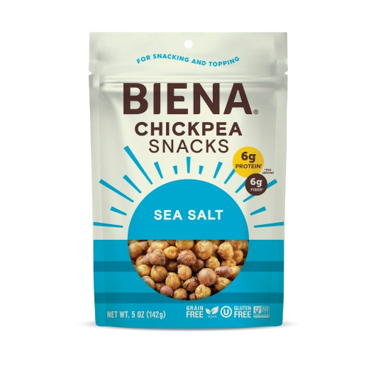 Biena Roasted Chickpea Sea Salt Chickpeas, 8 x 5 oz Case - Snacks