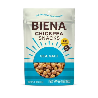 Biena Roasted Chickpea Sea Salt Chickpeas, 8 x 5 oz Case - Snacks