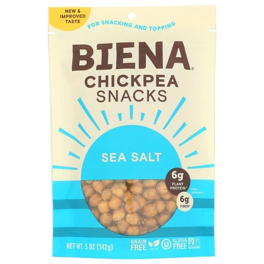 Biena Snacks Sea Salt Chickpeas, 8 x 5 oz Case - Snacks