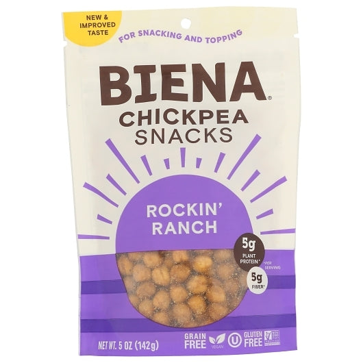 Biena Roasted Chickpea Ranch Chickpeas, 8 x 5 oz Case - Front/center packaged product image