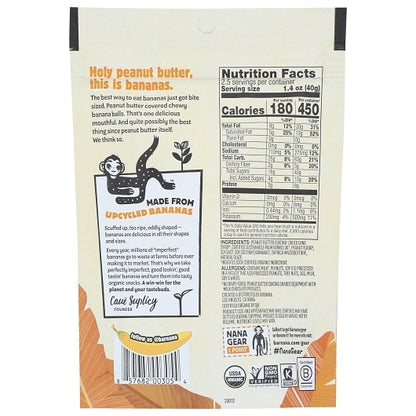 Barnana Peanut Butter Banana Bites, 12 x 3.5 oz Case - Alternate product angle or state