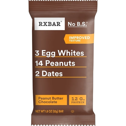 Rxbar Peanut Butter Chocolate Protein Bar, 6 x 12 x 1.8 oz Case - Candy & Confections