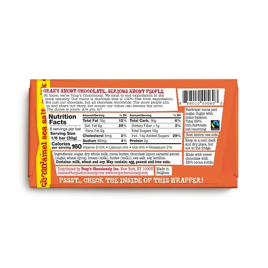 Tony's Chocolonely Milk Caramel Sea Salt, 15 x 6.35 oz Case - DOT product image 5