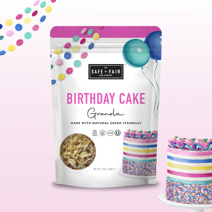 Safe + Fair Birthday Cake Granola, 6 x 12 oz Case - Bakery & Desserts