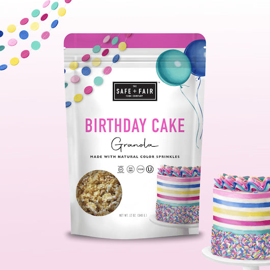 Safe + Fair Birthday Cake Granola, 6 x 12 oz Case - Bakery & Desserts