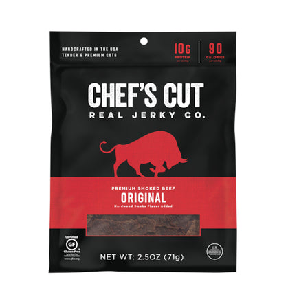 Chef's Cut Real Jerky Co. Smoked Beef Original Recipe, 8 x 2.5 oz Case - Meat Snacks