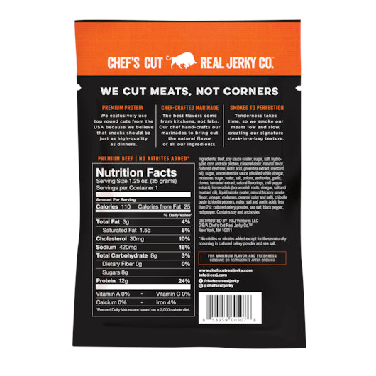 Chef'S Cut Chipotle Smoked Beef Chipotle Cracked Pepper, 8 x 2.5 oz Case - DOT product image 2