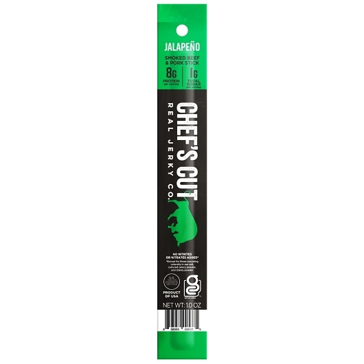 Chef's Cut Real Jerky Co. Pork & Beef Jalapeno Real Snack Sticks, 6 x 24 x 1 oz Case - Meat Snacks