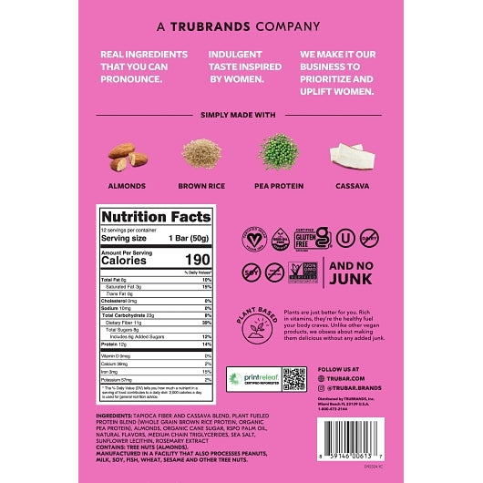 Trubar Daydreaming About Donuts Protein Bars, 6 x 12 x 1.76 oz Case - Bakery & Desserts