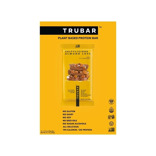 Trubar Saltylicious Almond Love Protein Bars, 6 x 12 x 1.76 oz Case - Nuts & Seeds