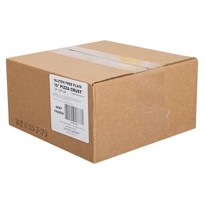 Venice Bakery 10 Inch Gluten-Free Vegan Plain Pizza Crust, 24 x 6 oz Case - GS1 closed shipping case image