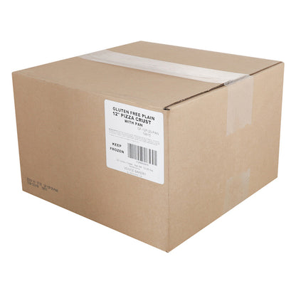 Venice Bakery 11.75 INCH GLUTEN-FREE PLAIN PIZZA CRUST VEGAN, 20 x 9.8 oz Case - GS1 closed shipping case image