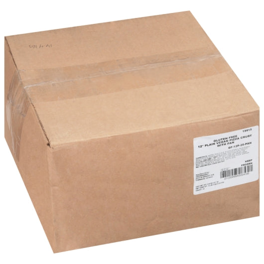 Venice Bakery 11.75 INCH GLUTEN-FREE PLAIN PIZZA CRUST VEGAN, 20 x 9.8 oz Case - GS1 closed shipping case image