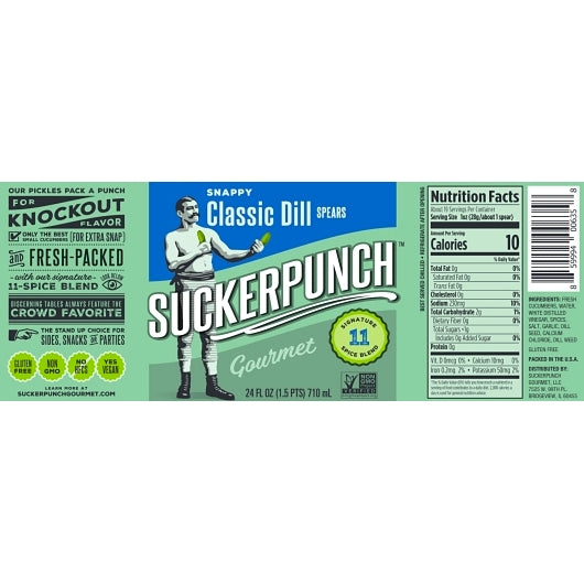 Suckerpunch Gourmet Snappy Classic Dill Pickle Spears Jar, 6 x 24 oz Case - DOT product image 2
