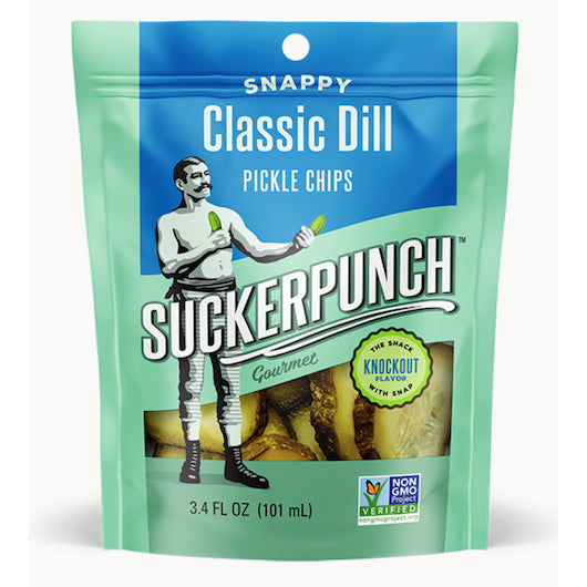 Suckerpunch Gourmet Classic Dill Pickle Chips Single Serve Pouch, 12 x 3.4 fl oz Case - DOT product image 2