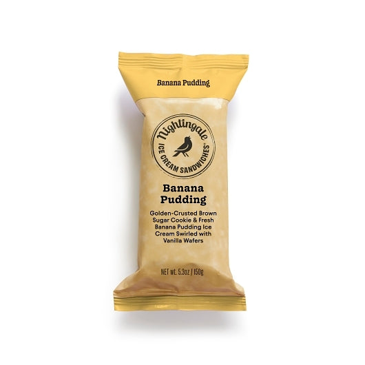 Nightingale, Inc. Baked From Scratch Banana Pudding With 14% Butterfat Ice Cream Sanwich, 12 x 5.3 oz Case - Frozen