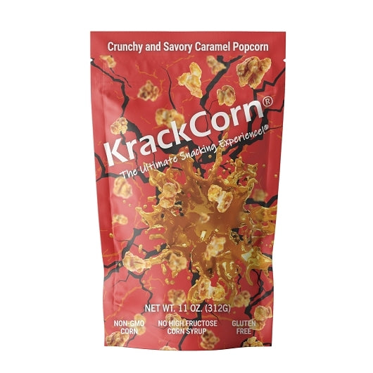 KrackCorn Caramel Flavored Popcorn Knock-Out Case, 12 x 11 oz Case - Popcorn, Pretzels & Snack Mix