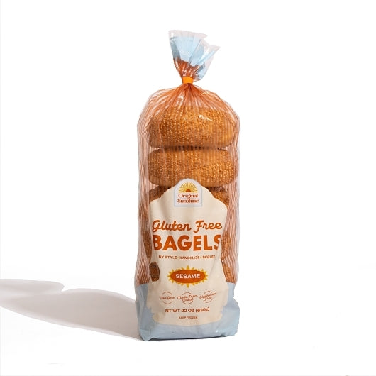 Original Sunshine Gluten Free Sesame Bagel, 4 x 6 ct Case - Breads, Rolls & Buns