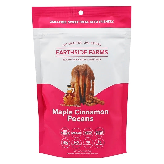 Earthside Farms Maple Cinnamon Pecans, 10 x 4 oz Case - Nuts & Seeds