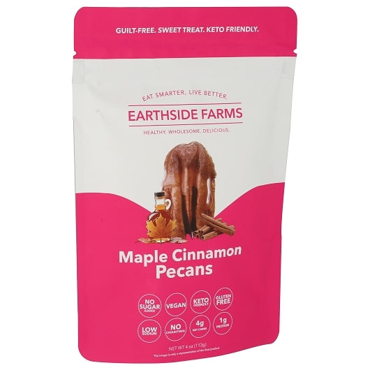 Earthside Farms Maple Cinnamon Pecans, 10 x 4 oz Case - Nuts & Seeds - image 2