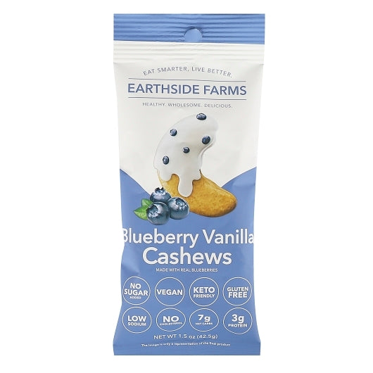 Earthside Farms Blueberry Vanilla Cashews, 10 x 1.5 oz Case - Nuts & Seeds