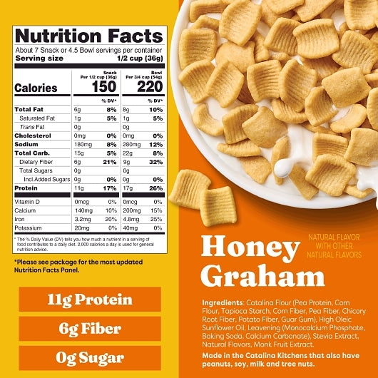 Catalina Snacks Crunch Honey Graham Cereal, 6 x 9 oz Case - DOT product image 4