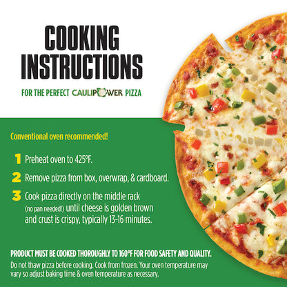 Caulipower Gluten-Free Veggie Cauliflower Crust Pizza, 8 x 11.85 oz Case - Prepared Foods