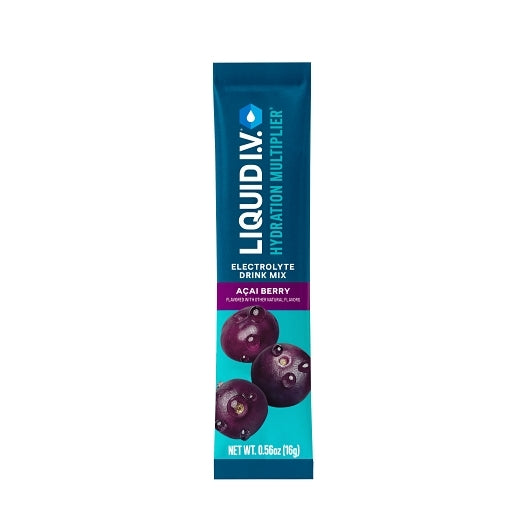 Liquid I.V. Acai Berry Electrolyte Drink Mix Singles 8 Count, 12 x 8 x 0.56 oz Case - Pantry Ingredients