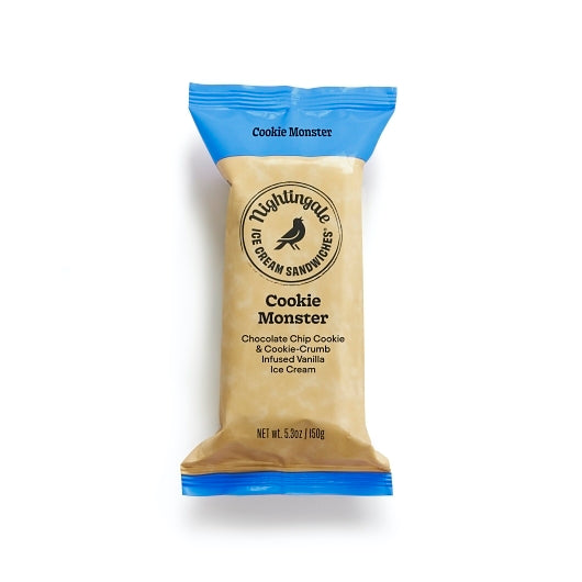 Nightingale, Inc. Baked From Scratch Cookie Monster Ice Cream & Cookies, 12 x 5.3 oz Case - Bakery & Desserts