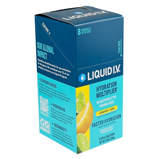 Liquid I.V. Lemon Lime Electrolyte Drink Mix Singles 8 Count, 12 x 8 x 0.56 oz Case - Pantry Ingredients - image 2