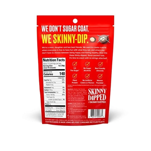 Skinny Dipped Almonds Dark Chocolate Peanut Butter Almonds, 10 x 3.5 oz Case - DOT product image 2