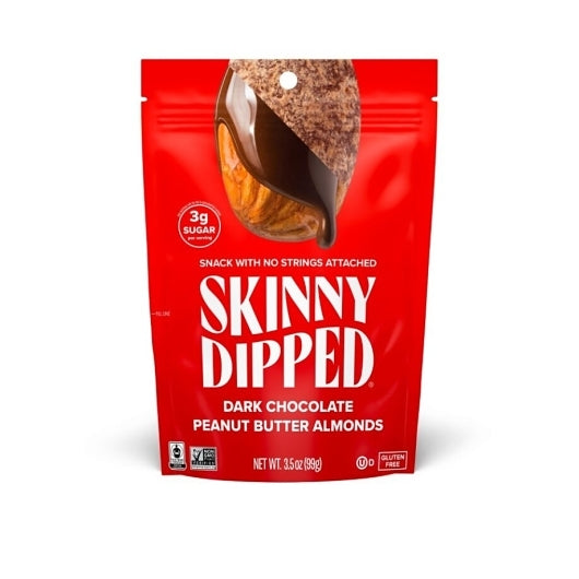 Skinny Dipped Almonds Dark Chocolate Peanut Butter Almonds, 10 x 3.5 oz Case - Candy & Confections