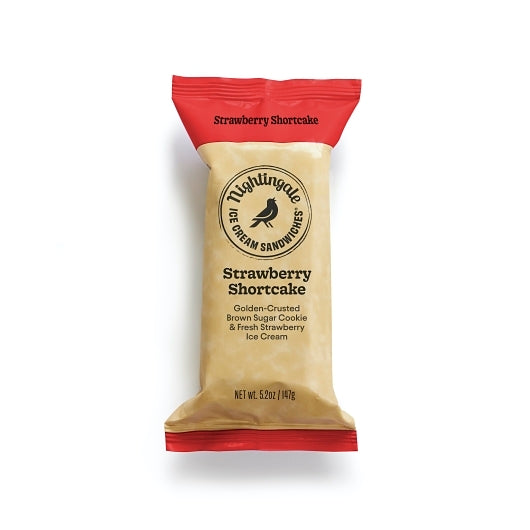 Nightingale, Inc. Baked From Scratch Strawberry Shortcake Ice Cream Sandwich, 12 x 5.2 oz Case - Frozen Fruit