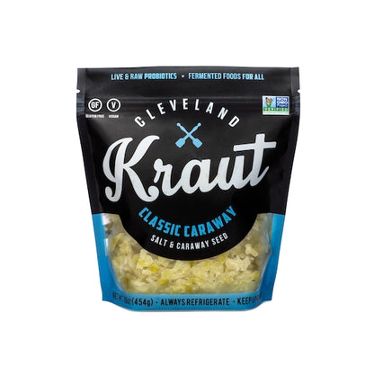 Cleveland Kraut Classic Caraway Sauerkraut Pouch, 6 x 16 oz Case - Condiments & Sauces