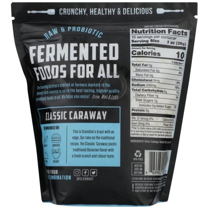 Cleveland Kraut Classic Caraway Sauerkraut Pouch, 6 x 16 oz Case - DOT product image 8