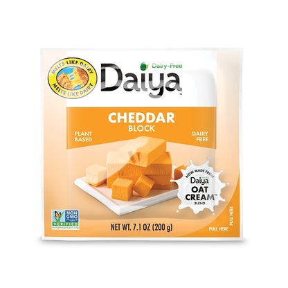 Daiya Vegan Medium Cheddar Style Block, 8 x 7.1 oz Case - Cheese & Dairy
