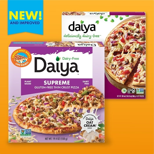 Daiya Vegan Dairy-Free Plant-Based Thin Crust Supreme Pizza, 8 x 19.4 oz Case - DOT product image 4