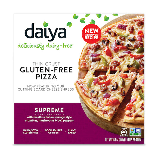 Daiya Vegan Dairy-Free Plant-Based Thin Crust Supreme Pizza, 8 x 19.4 oz Case - DOT product image 8