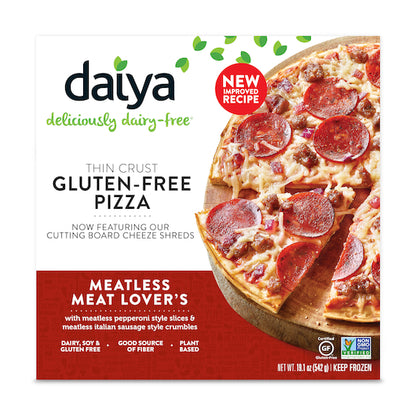 Daiya Vegan Dairy-Free Plant-Based Thin Crust Meatless Pepperoni Style Pizza, 8 x 16.7 oz Case - Prepared Foods