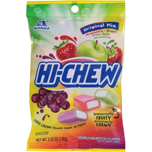 Hi Chew Original Regular Mix Candy Peg Bag, 12 x 3.53 oz Case - Candy & Confections