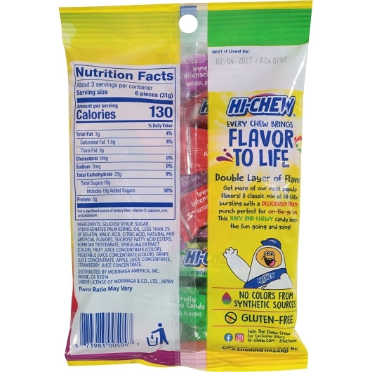 Hi Chew Original Regular Mix Candy Peg Bag, 12 x 3.53 oz Case - DOT product image 2