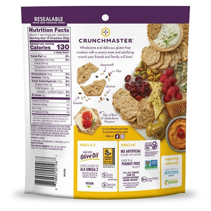 Crunchmaster Crackers Rosemary & Olive Oil, 12 x 4 oz Case - Spices Seasonings