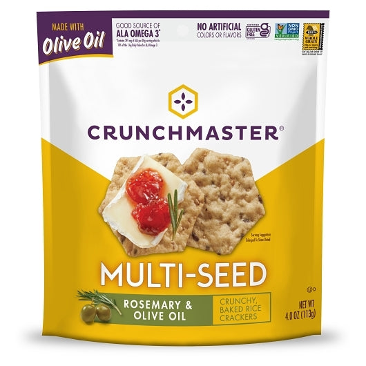 Crunchmaster CRACKERS ROSEMARY & OLIVE OIL, 12 x 4 oz Case - DOT product image 2
